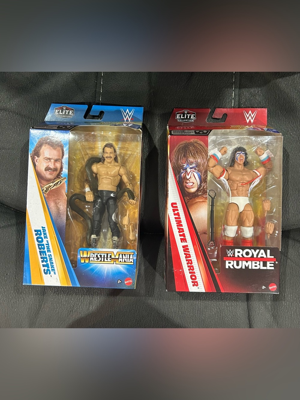 Jake “the snake” Roberts & The Ultimate Warrior elite lot of 2! No baf pieces